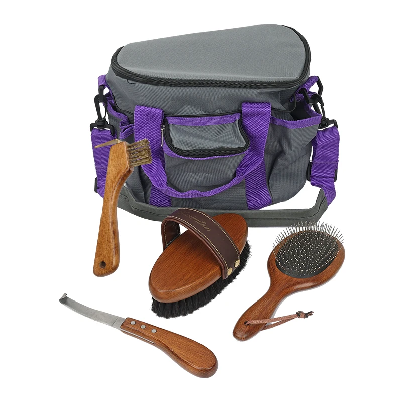 Ferramenta De Conjunto De Preparação De Cavalo De Madeira, Escova De Cavalo, casco, Kit De Preparação, Equipamento Equestre