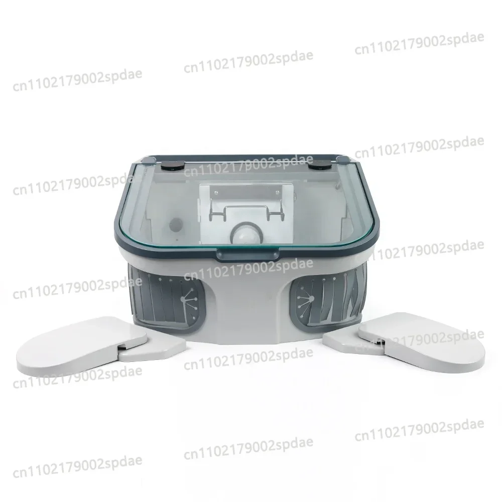 Desktop Dental Lab Sandblasting Cabinet, Built-in Vacuum Dust Collector Sandblaster for Dental Laboratory Use