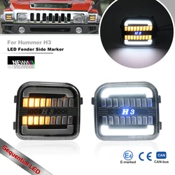 2x For Hummer H3 H3T 2006-2010 Front Bumper Corner Switchback White/Amber Sequential Led DRL Parking/Turn Signal Lights