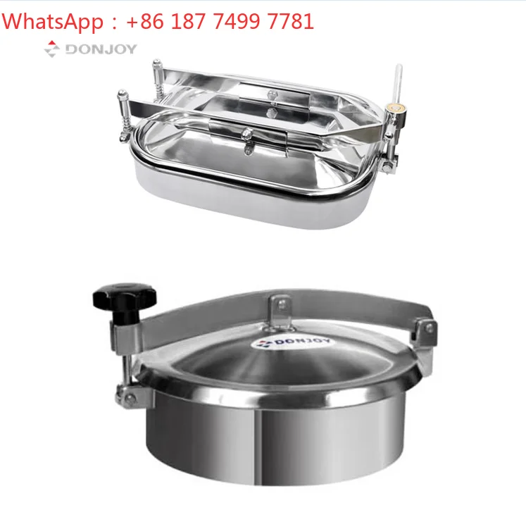 3A Certified Food Grade Round Stainless Steel Manhole Cover SS304 SS316L 2-5 Bar Pressure