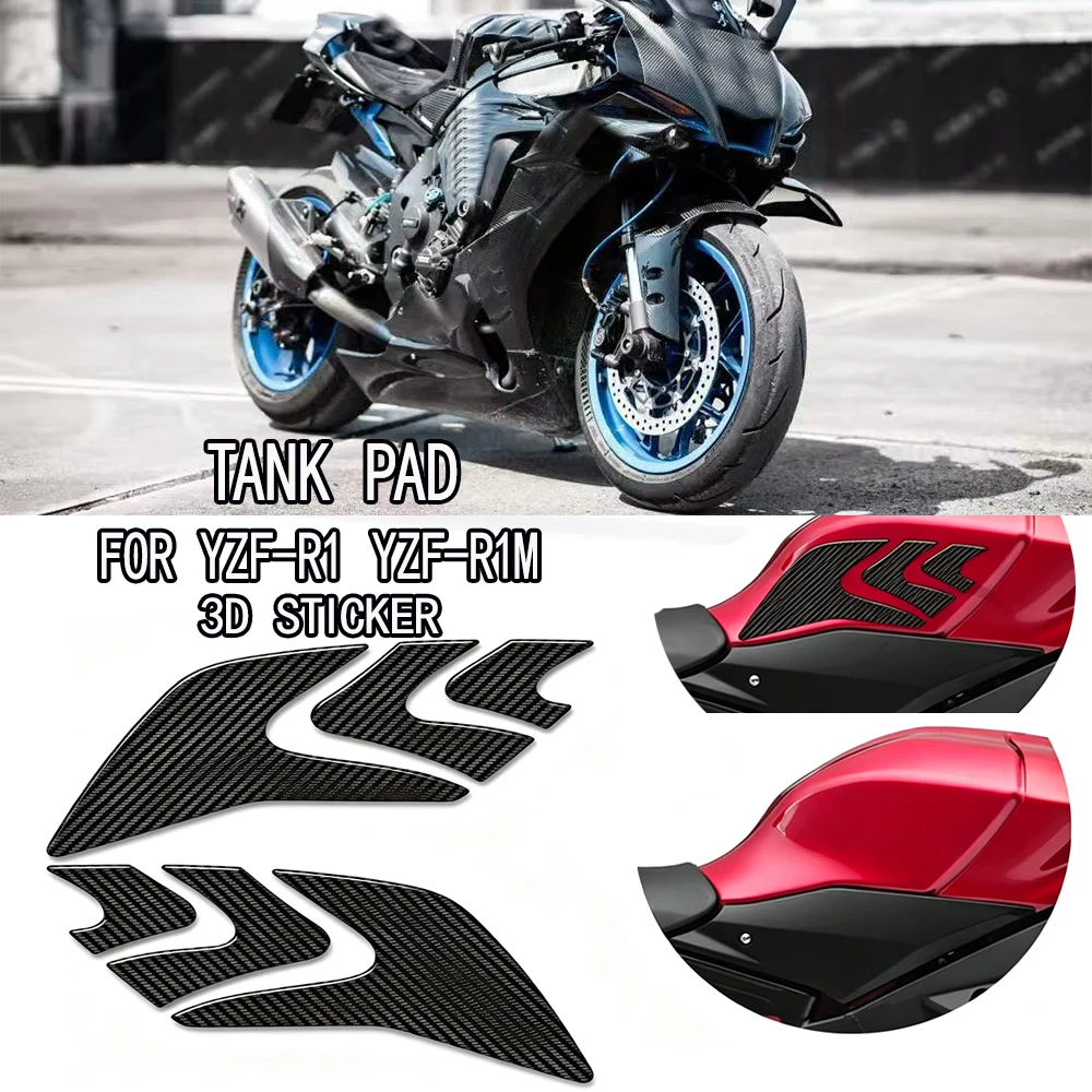 Motorcycle For YZF-R1 YZF-R1M YZFR1 YZFR1M YZF R1 R1M Accessories Tank Pad TankPad Cap Grips Gas Fuel Knee 3D Stickers Decals Pr