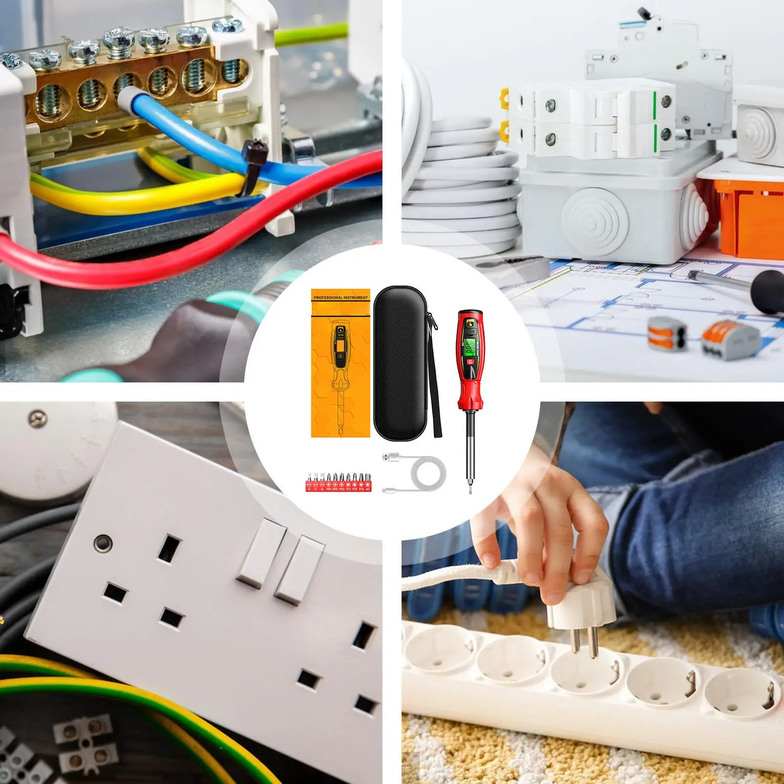 Voltage Tester Non-Contact Volt Detection Live Wire Detector Screwdriver For Mechanics Handymen Technicians Electricians Home