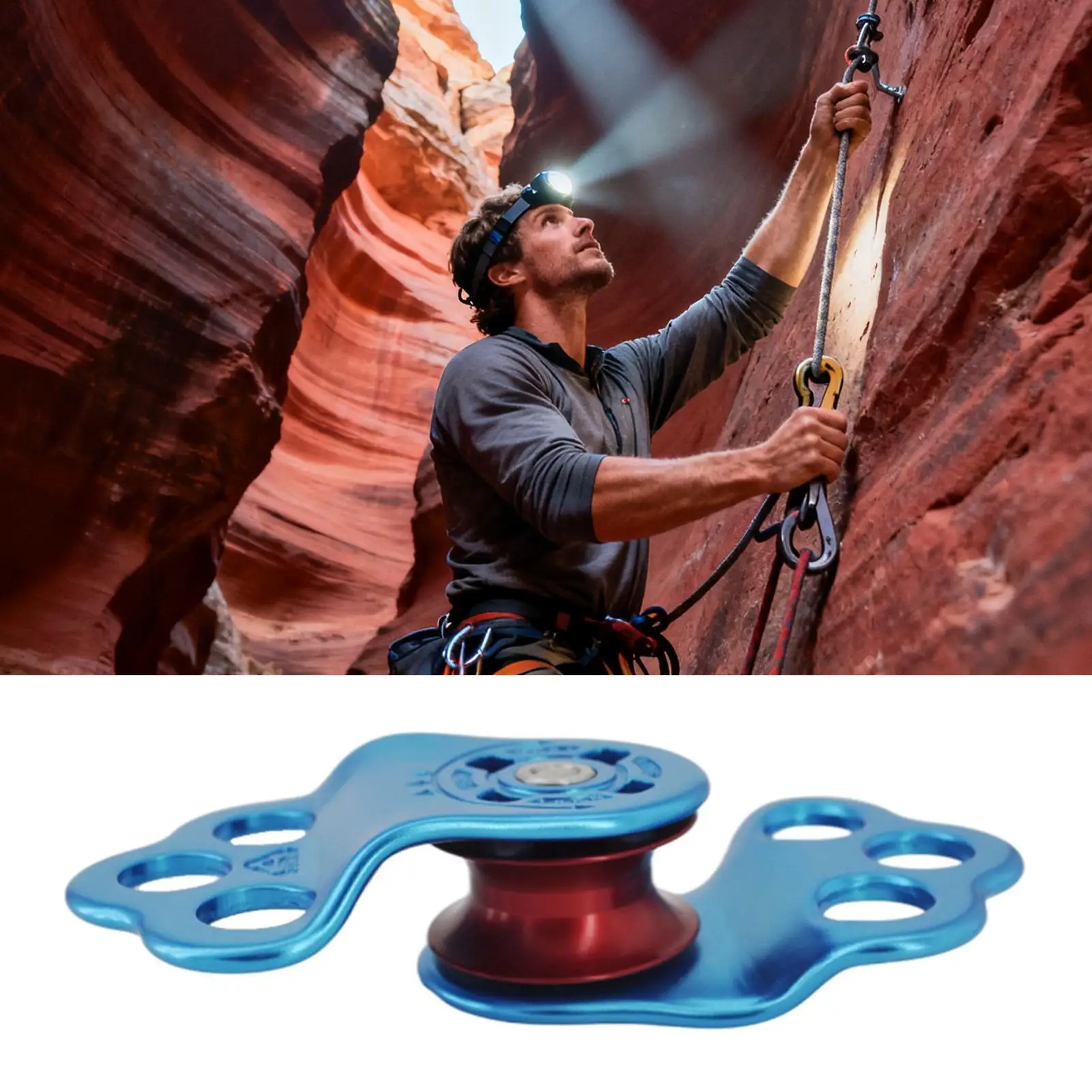 Kletterrolle 30KN Ascender Absturzsicherungssystem Seil Rettungsausrüstung für Rettungsgeräte Slackline Baum Hinterhof Abseilen