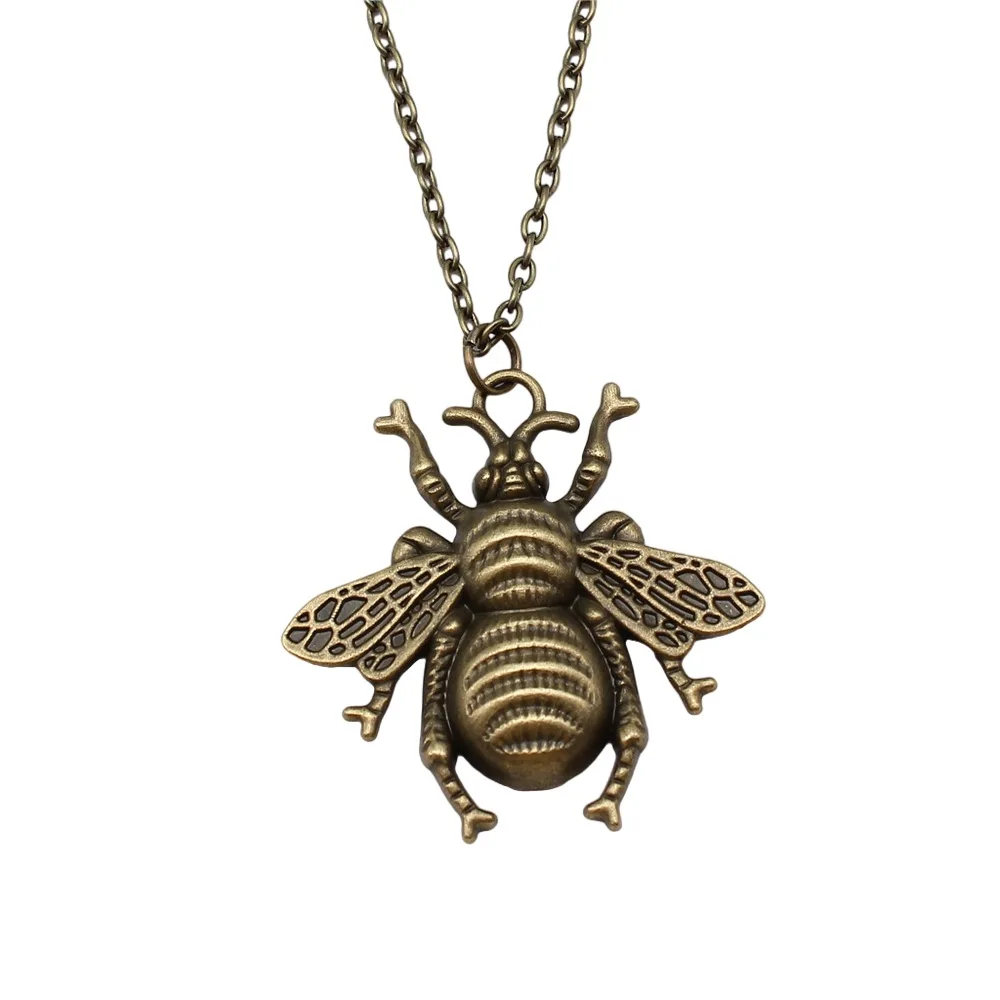 New Fashion Antique Silver Color Flying Animal Insect Necklace Butterfly Dragonfly Bee Cicada view 6