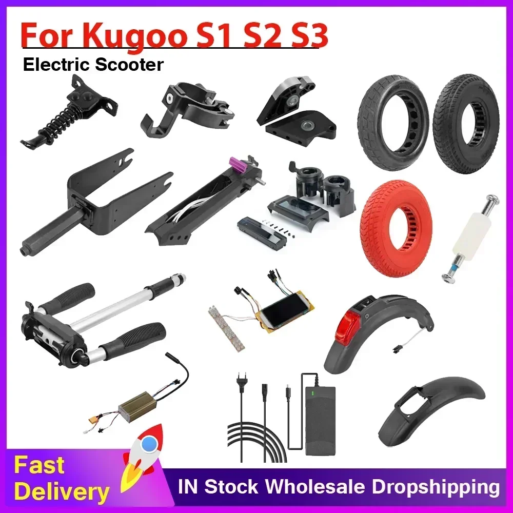 Para kugoo s1 s2 s3 kit de reparo scooter elétrico controladores painel paralama carregador roda garfo dianteiro pé suporte tubo dobrável