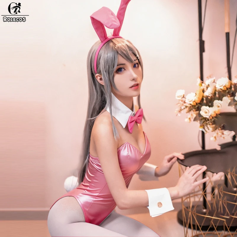 ROLECOS Anime Seishun Buta Senpai no Yume wo Minai 코스프레 사쿠라지마 마이 의상 오리지널 5 색 버니 소녀 섹시한 점프 슈트