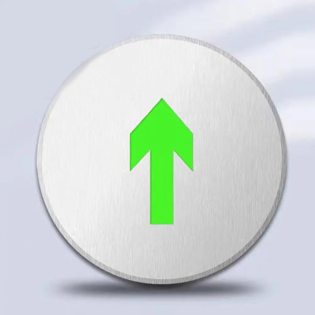 علامة خروج مضيئة ذاتية تتوهج في الأرضية المظلمة علامة إخلاء الطوارئ من الفولاذ المقاوم للصدأ سهلة التركيب #5