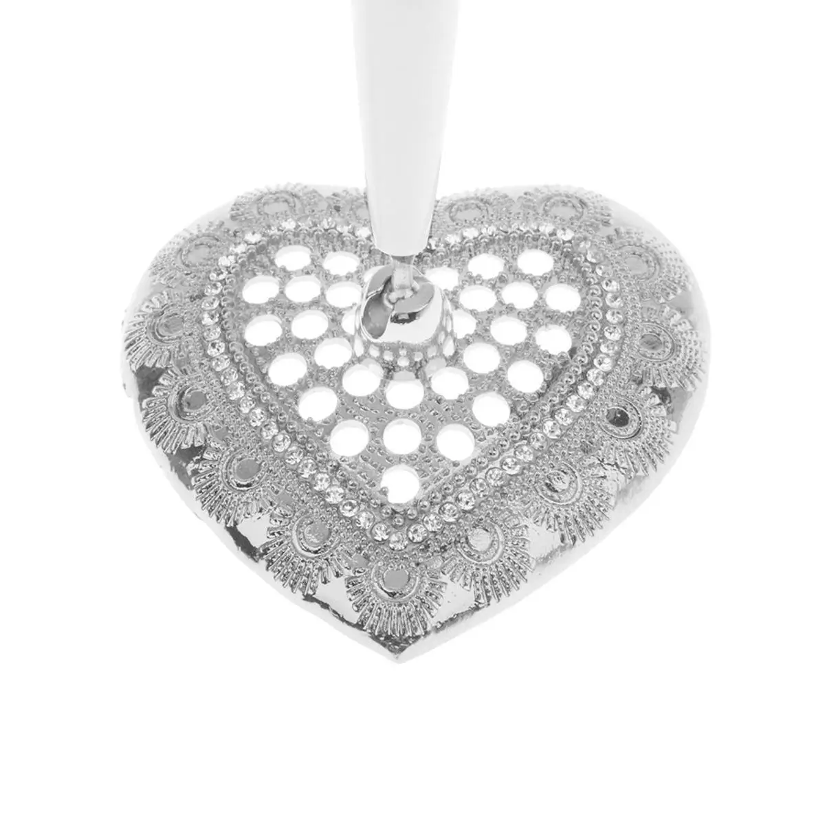 

Silver Heart Shaped Holder Desk Pen for Signature Gift Elegant Design Long Lasting Use Plastic Alloy Material Home Store nament