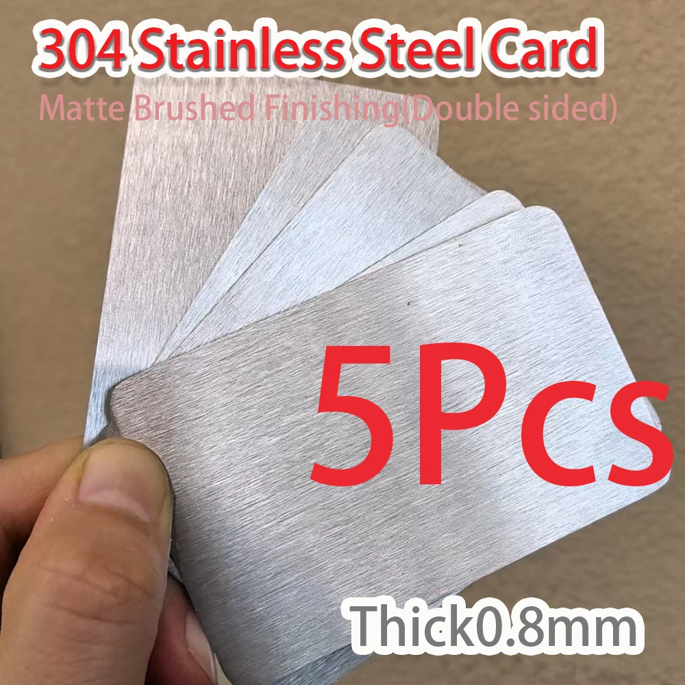 0,8mm 304 Edelstahl Dicke Metall-Visitenkarten-Rohlinge für Kunden-Lasergravur DIY Geschenkkarten Matt Gebürstete Oberfläche