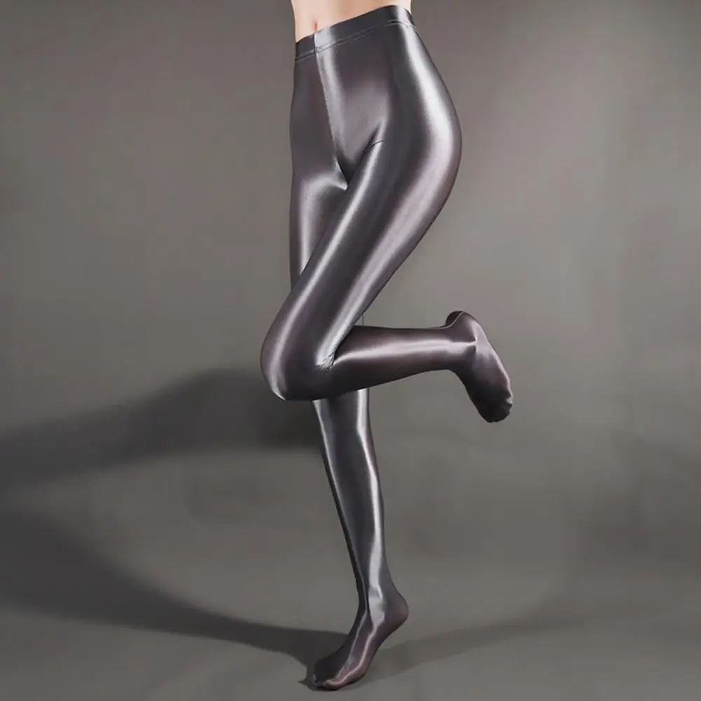 Bühnenaufführungs-Leggings, glänzend, glänzend, hohe Taille, Fitness mit Socken, Bühnenshow, schmale Yoga-Hose, Damenbekleidung