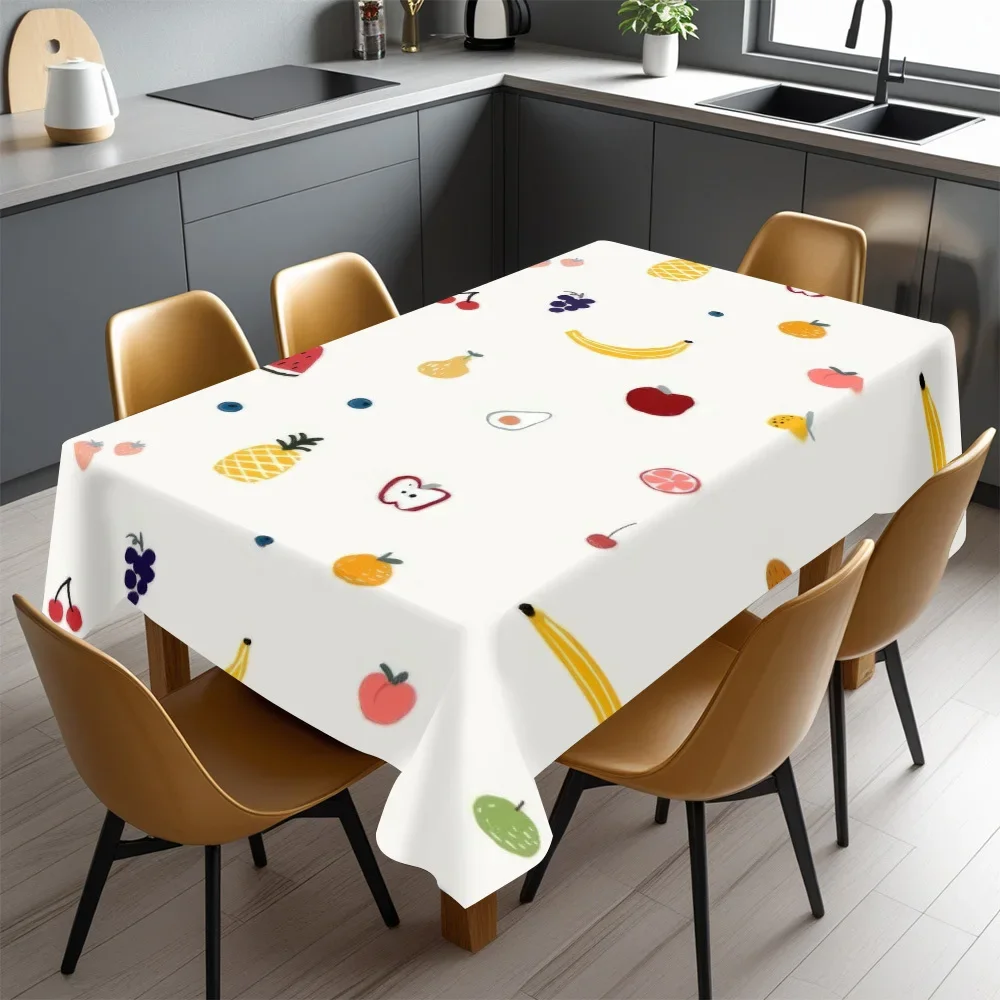 Deliciously printed and brightly colored polyester tablecloth, perfectly suitable for outdoor dining.