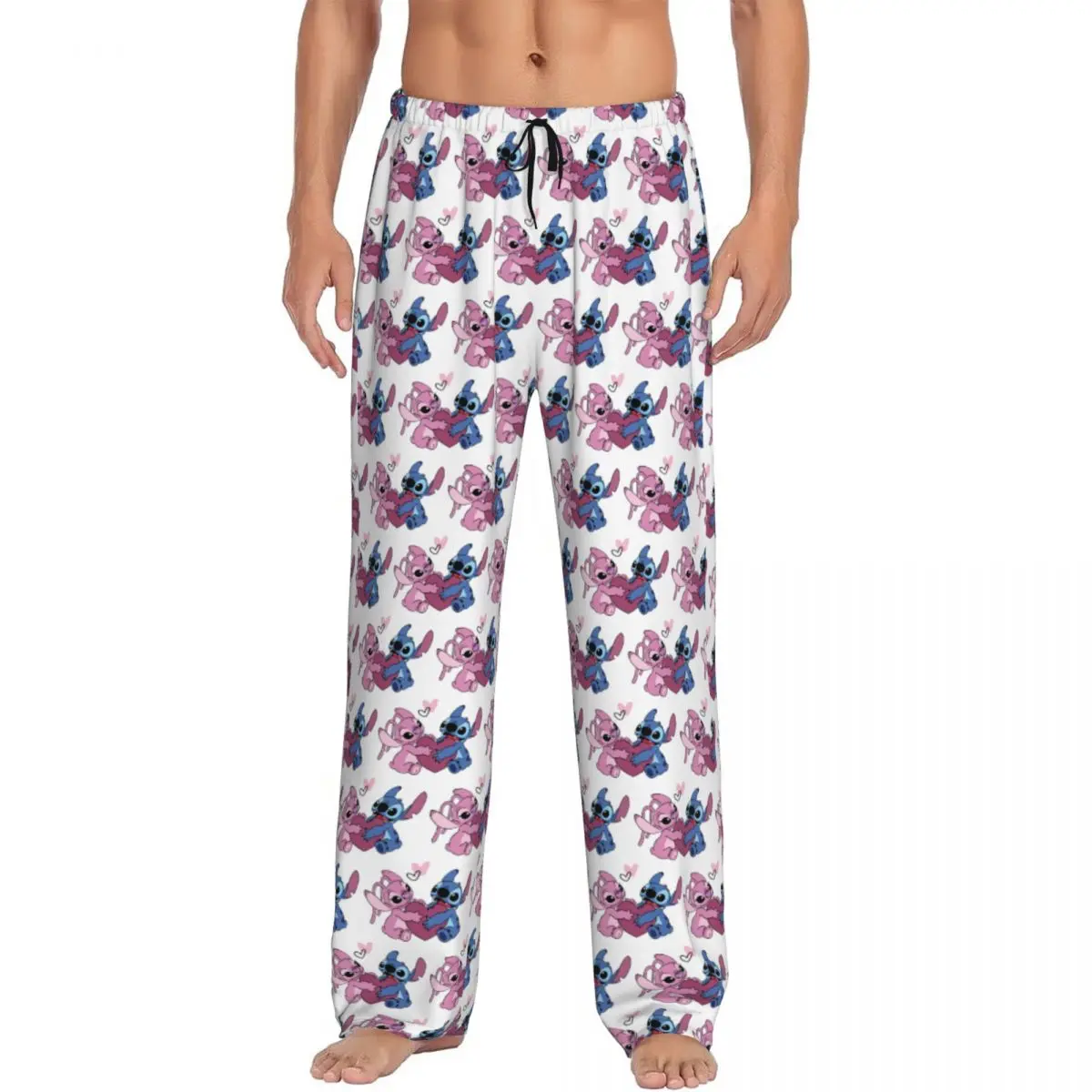 

Custom Stitch TV Cartoon Animation Pajama Pants Men Sleepwear Lounge Sleep Bottoms Stretch with Pockets