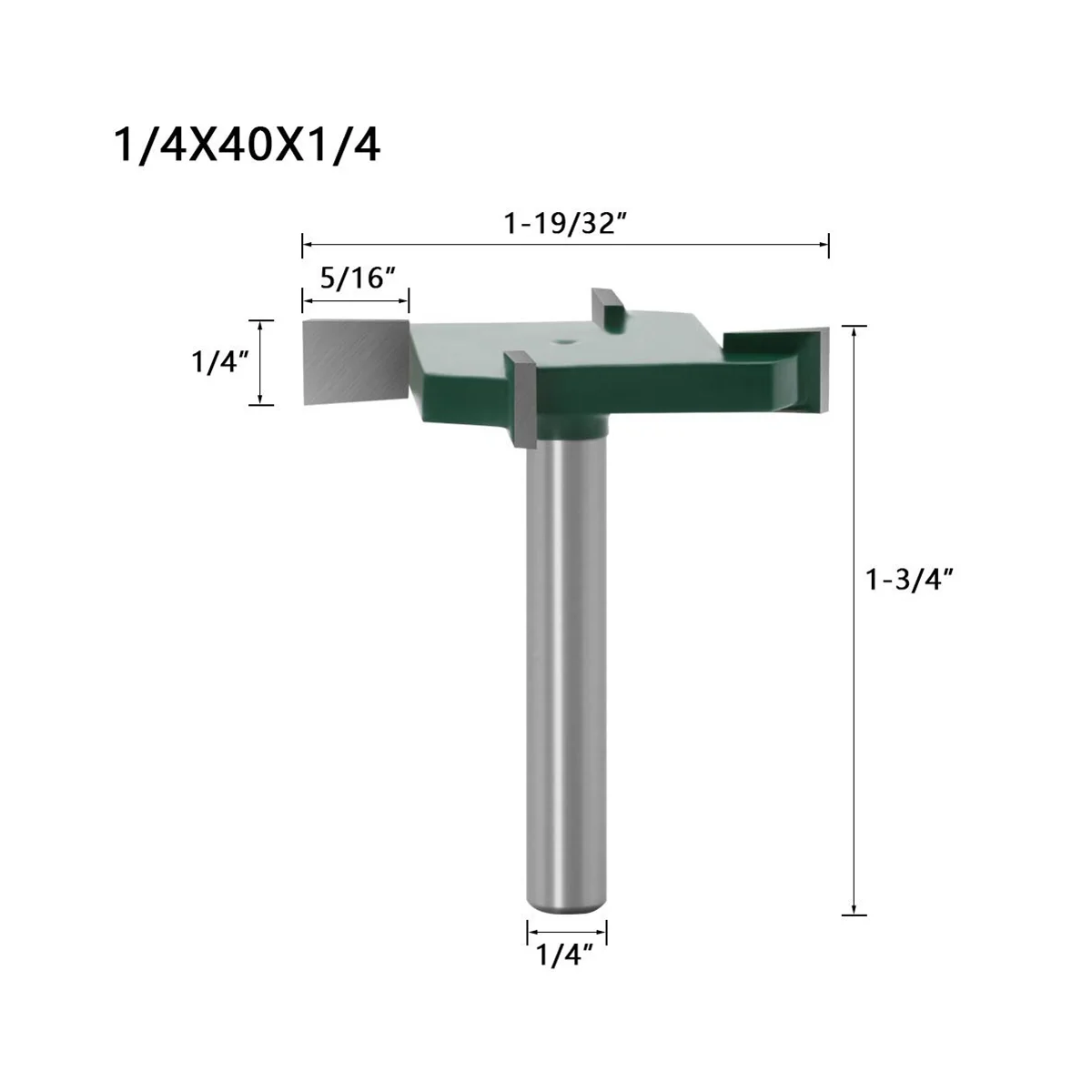 4 buah mata Router permukaan papan Spoilboard CNC, Set mata Router perata karbida pelat 1/4 inci pemotong Slot Rabbet