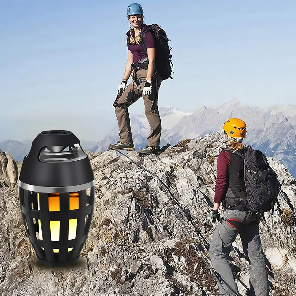 

1Pcs Portable Speaker Flame Lamp Simulated Torch Wireless Vertical Stripes Speaker Colorful Lighting