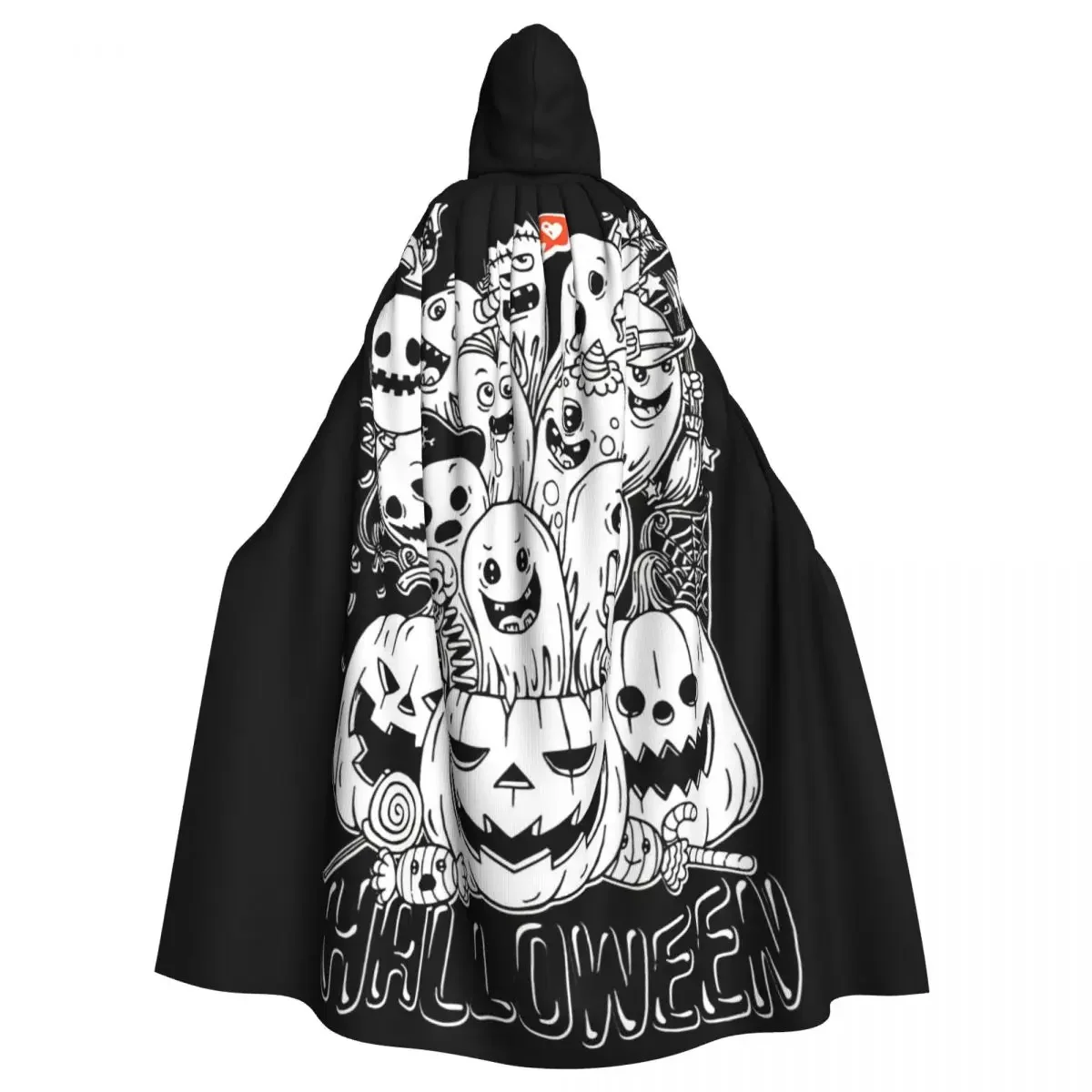 Fantôme Effrayant Halloween Spirit Boo Robe à Capuche pour Adultes, Halloween Party Cosplay, Everak, Femme, Homme, Long, Sorcellerie, Capuche, Cadeau