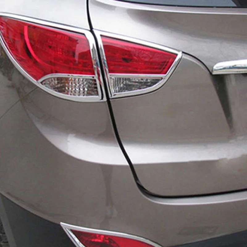 

WO-For Hyundai Tucson IX35 2010-2014 High Quality ABS Chrome Rear Taillight Lamp Hood Decoration Cover Trims Accessories 4Pcs/Se