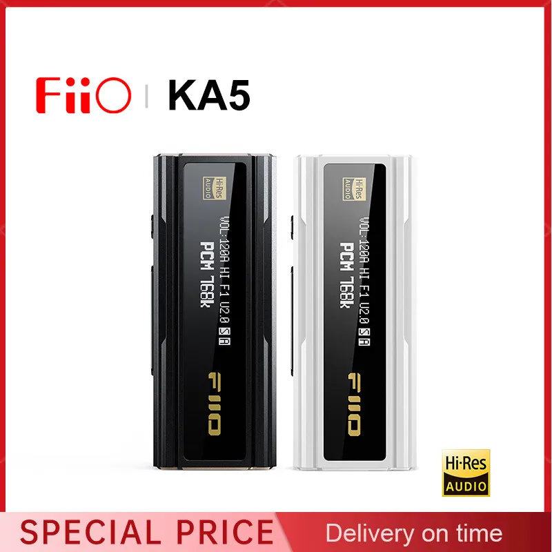FiiO JadeAudio KA5 USB DAC مضخم ضوت سماعات الأذن المزدوج CS43198 3.5/4.4 مللي متر كابل الصوت PCM 768khz DSD256 لنظام أندرويد WIN10