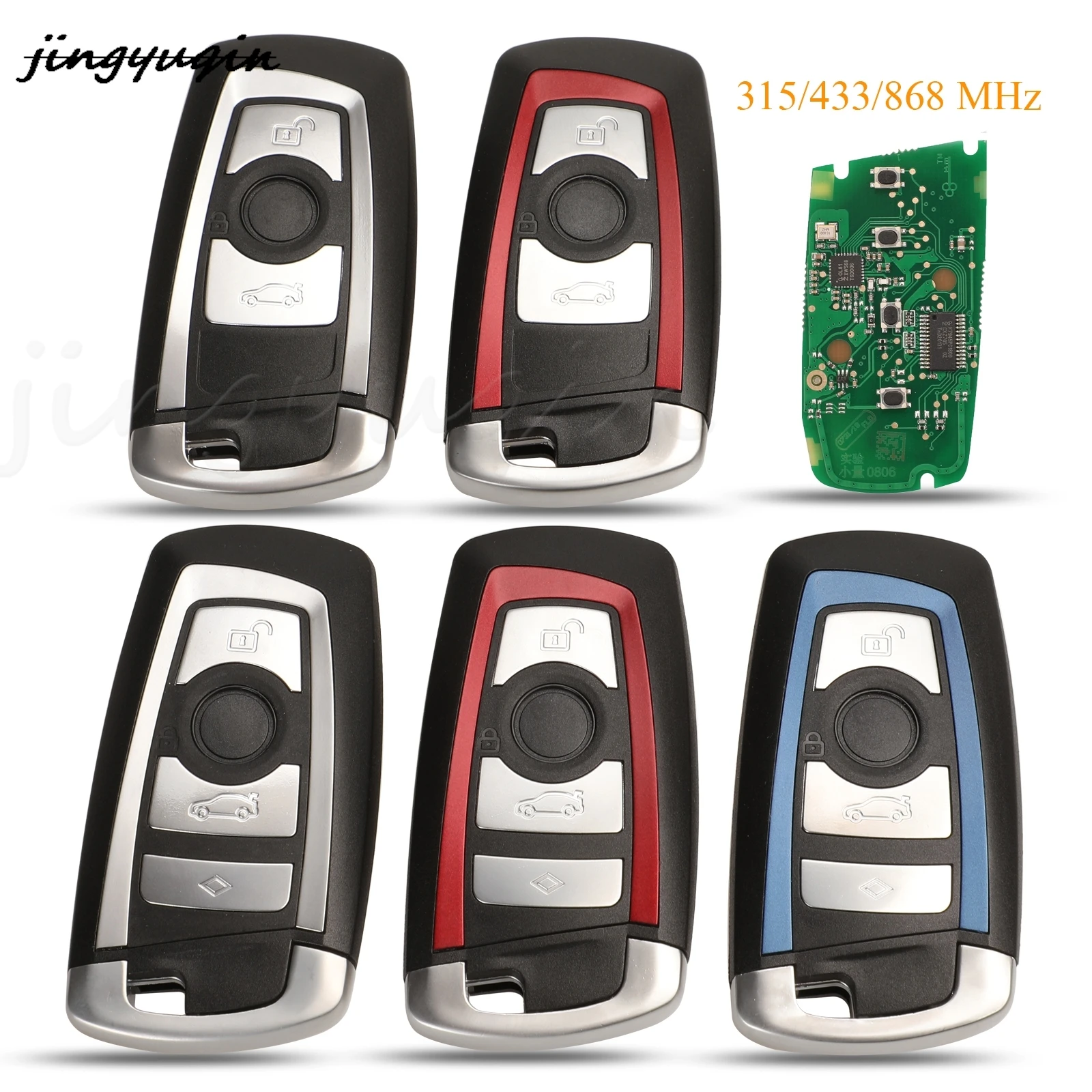 jingyuqin 3/4 Buttons FEM System 315/433/868Mhz pcf7945 Smart Remote Key For BMW 3 5 7 Series 2009 - 2016 KR55WK49863 Keyless Go