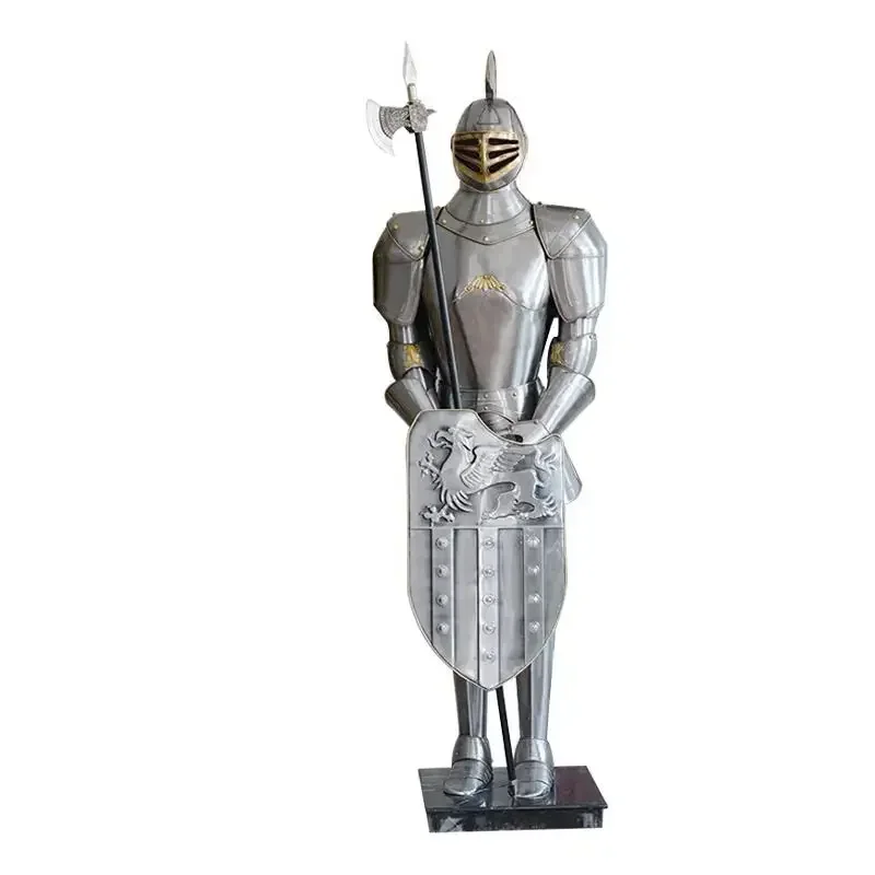 Vintage Roman armor warrior large model floor-to-ceiling ornament, shopping mall KTV bar hotel lobby oversized decoration