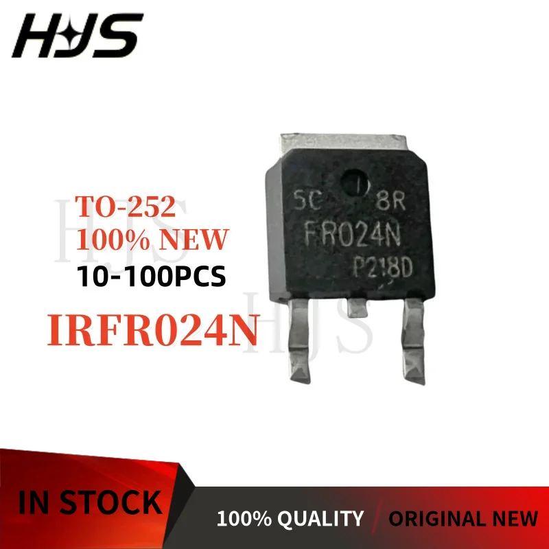 10-100PCS IRFR024N IRFR024NTRPBF FR024N TO-252 N-Channel MOSFET Field effect tube Brand New In Stock