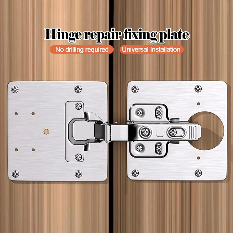 4/8 pcs Cabinet Hinge Repair Plate Cupboard Door Stainless Steel Thickened Mounting Fixing Plate Furniture Drawer Hardware