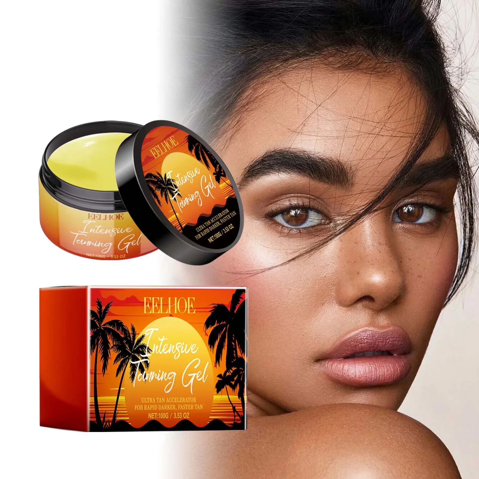 Eelhoe Black Care Gel, Summer Beach Beach Bronzing rapido Bronzer naturale rinfrescante e idratante