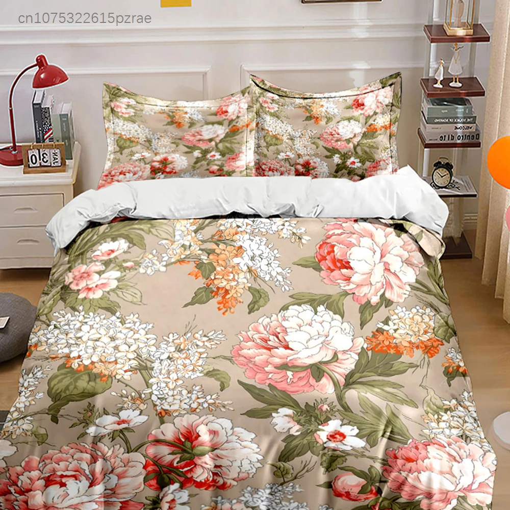 Floral Pattern Three-Piece Set Multiple Sizes kid's And adults' Bedroom Exquisite 3PC Bedding set, Gift 5