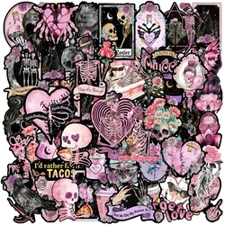 50Pcs Pink Gothic Graffiti Stickers Skull Decals Decorative Diary Scrapbook Car Luggage Waterproof PVC Sticker Gift