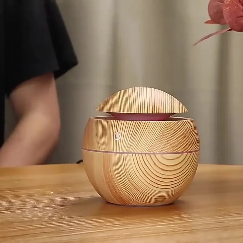 

Увлажнитель воздуха с текстурой дерева, USB, бесшумный, аромадиффузор, мини-ваза, для эфирных масел, для декора дома, спальни, освежитель воздуха