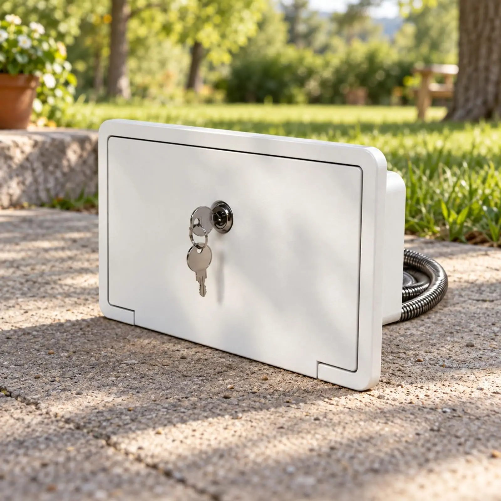 Caja de ducha para autocaravana, unidad de ducha portátil para acampar con tapa abatible, grifo de plástico para exteriores, mezclador de agua fría y caliente para remolque.