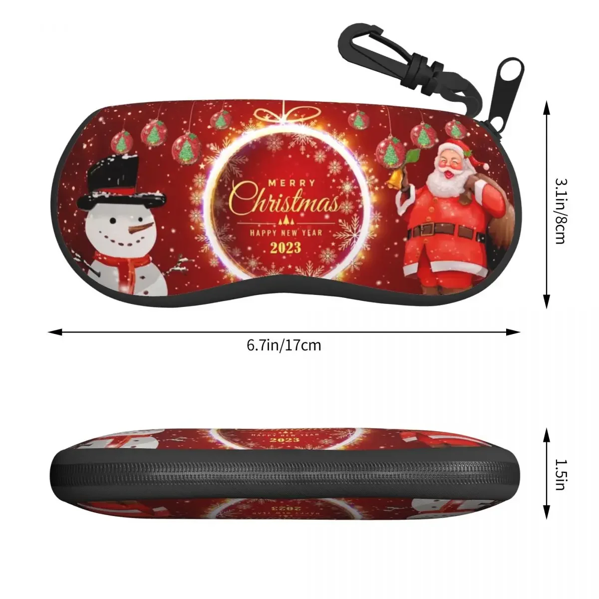 Merry Christmas Shell Eyeglasses Protector Cases Sunglass Case 2023 Xmas Gifts Covers Xmas Party Happy New Year Glasses Pouch