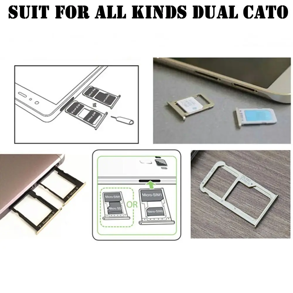 Prático adaptador de cartão SIM duplo TF para telefone Android Slot Sim híbrido para extensor Micro SD Nano Cato