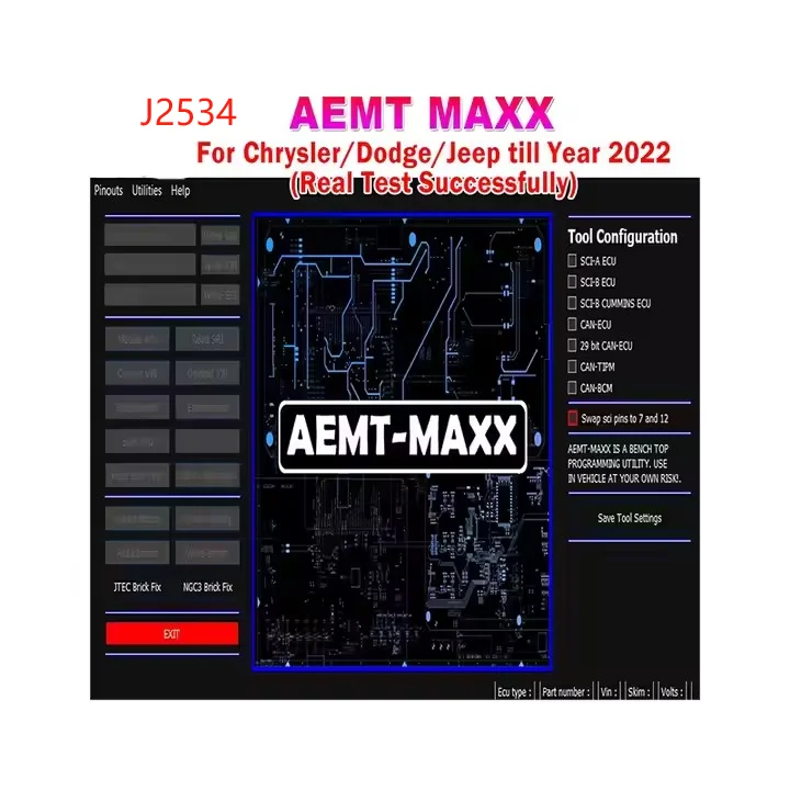 

AEMT MAXX for Chrysler VIN Editor Program PCMs Edit Skim Security Use GPEC for Chrysler/Dodge/Jeep Gas Diesel 2022 Support J2534