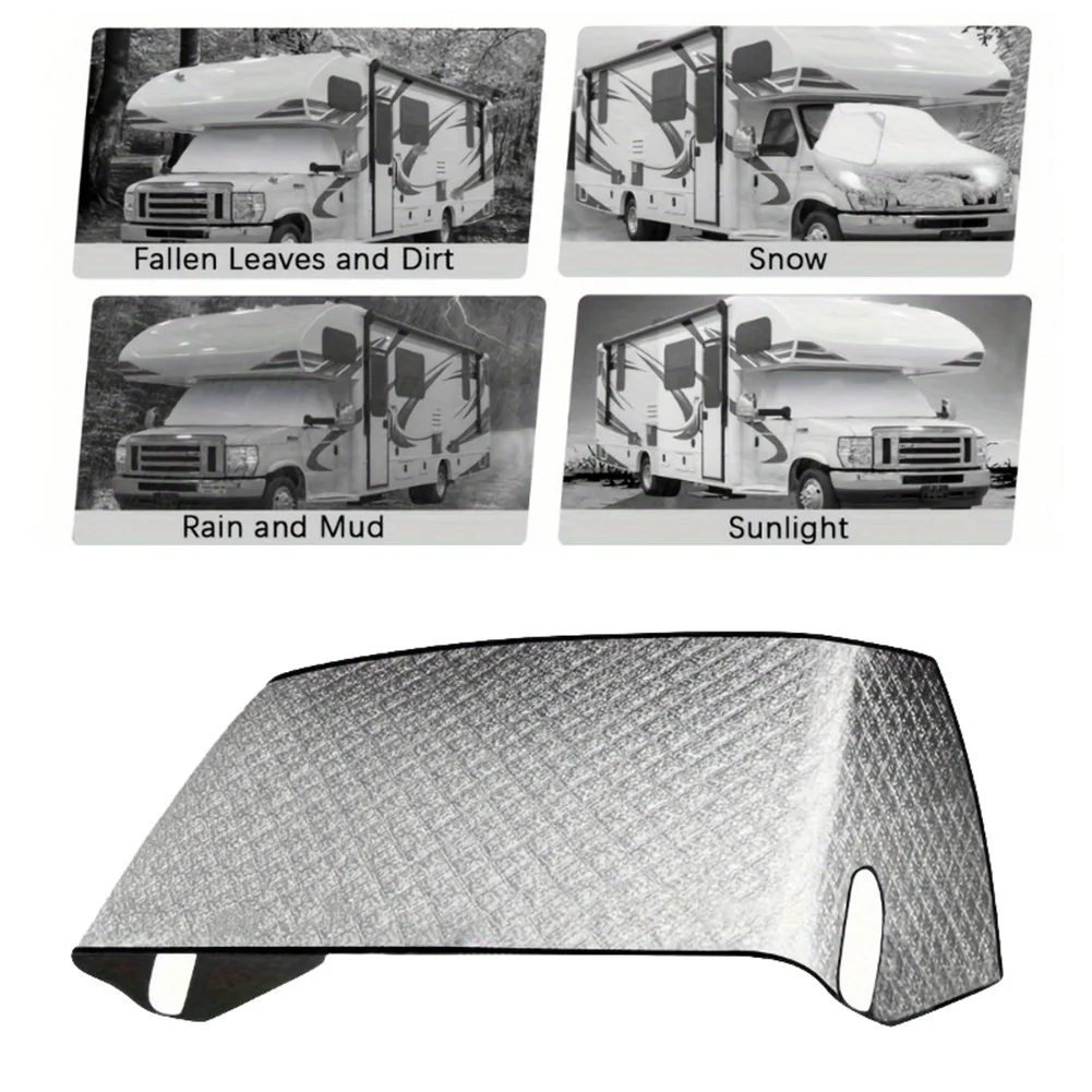 207*157*74cm Portable RV Windshield Cover RV Snow Cover For Ford 1997-2020 RV Window Accessories Applicable Parts: Front Gear