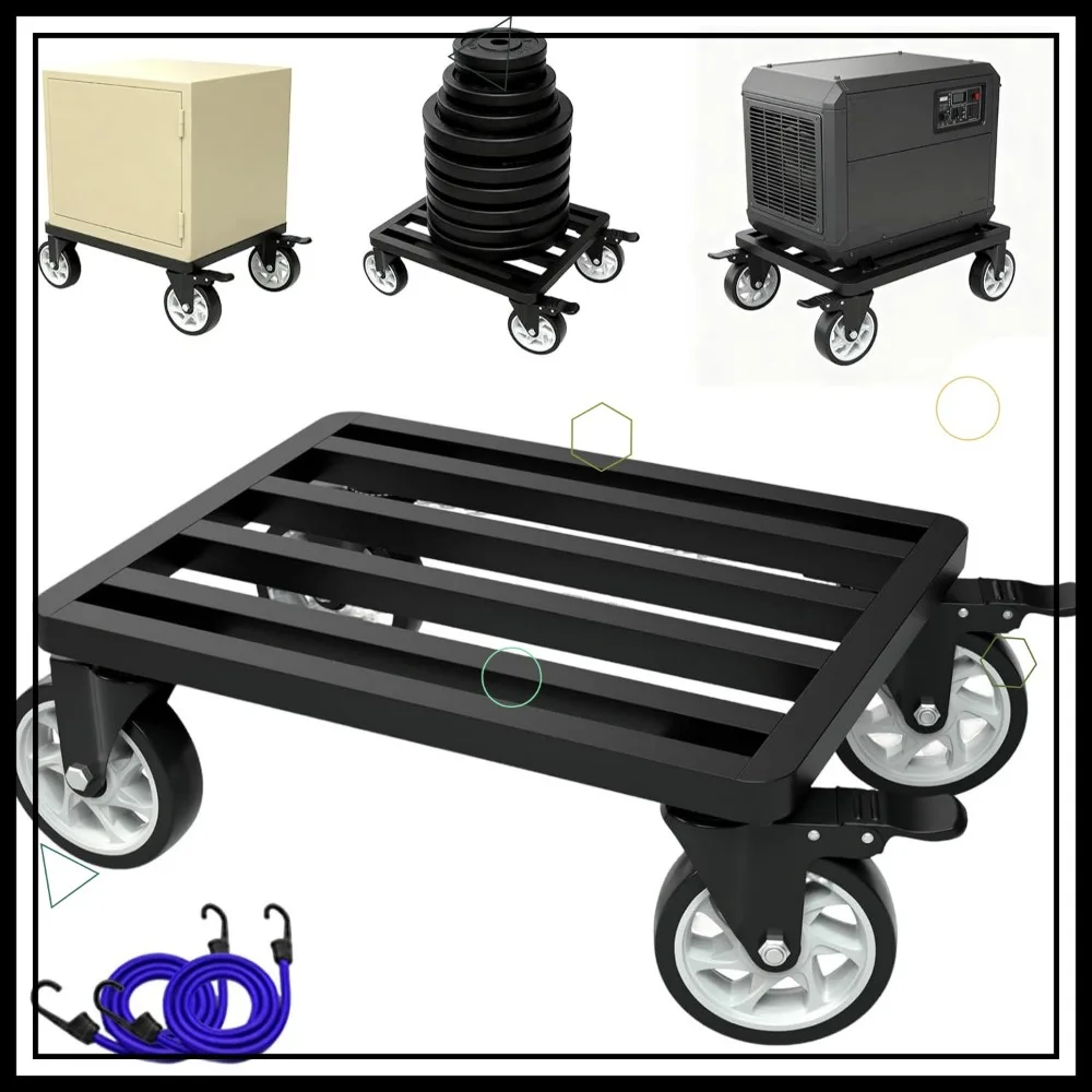 

Heavy Duty Furniture Dolly 2000lbs, 5" Swivel Casters, 18x14" Platform with Fastening Device