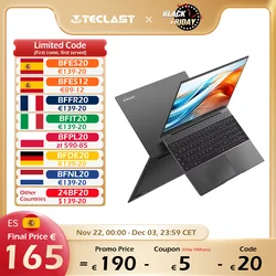 Teclast F16 Plus Computadora portátil, 15.6 pulgadas, Windows 11 Pro, 8GB RAM 256GB SSD, for Celeron 4 Core CPU, USB, Mini-HDMI, Teclado de tamaño completo