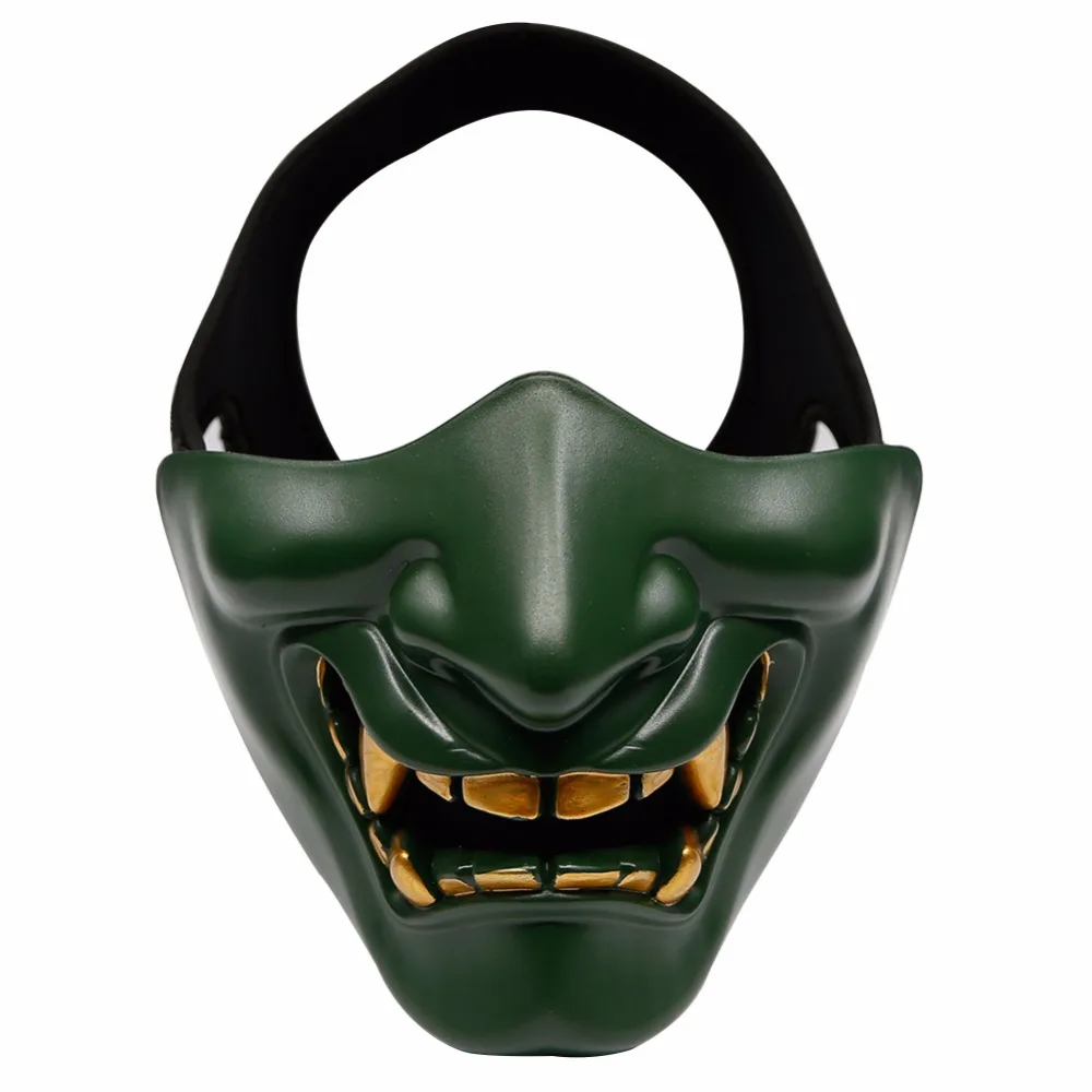 Demon Hannya Oni Mask Tactical Airsoft Paintball Militar Hunting Mask Halloween CS Outdoor Cosplay Party Skull Half Face Masks