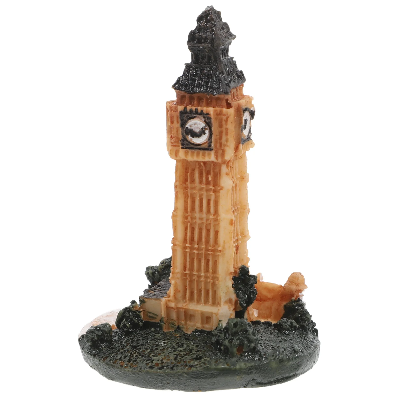 Mini Resin Clock Tower Artistic For Home Office Study Room Miniature Architecture Unique Home Decor