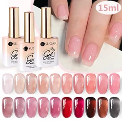 UR SUGAR 15ml Jelly Nude Pink Nail Gel Polish Soak Off Vanish Sparkling Translucent Color Plum Semi Permanent UV Gel Nail Art