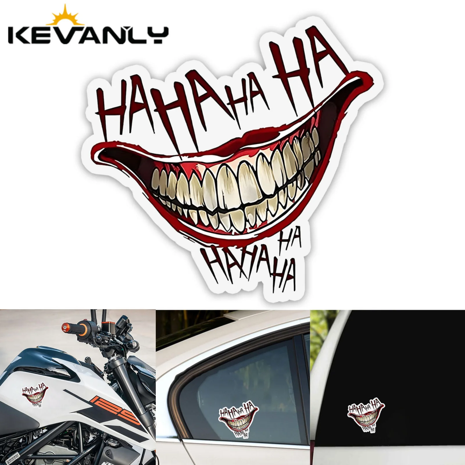 

1pcs Clown Mouth HAHAHA Graffiti Stickers Waterproof Crafts Decals for Motorcycle Car Truck Jeep SUV Window Wall Cup Bumpers Fun