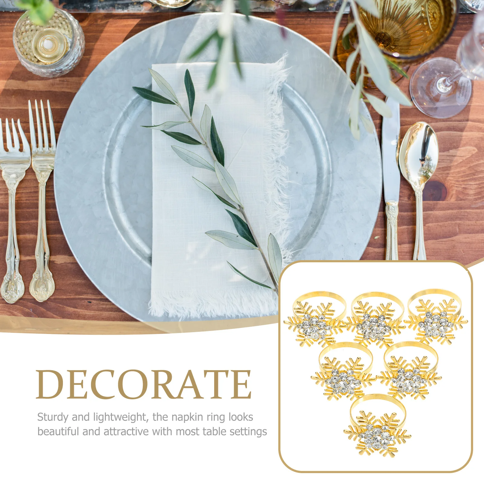 

6 шт. золотые кольца для салфеток, материал премиум-класса, легкие декоративные пряжки для салфеток для свадебной вечеринки для сервировки стола, элегантное мероприятие