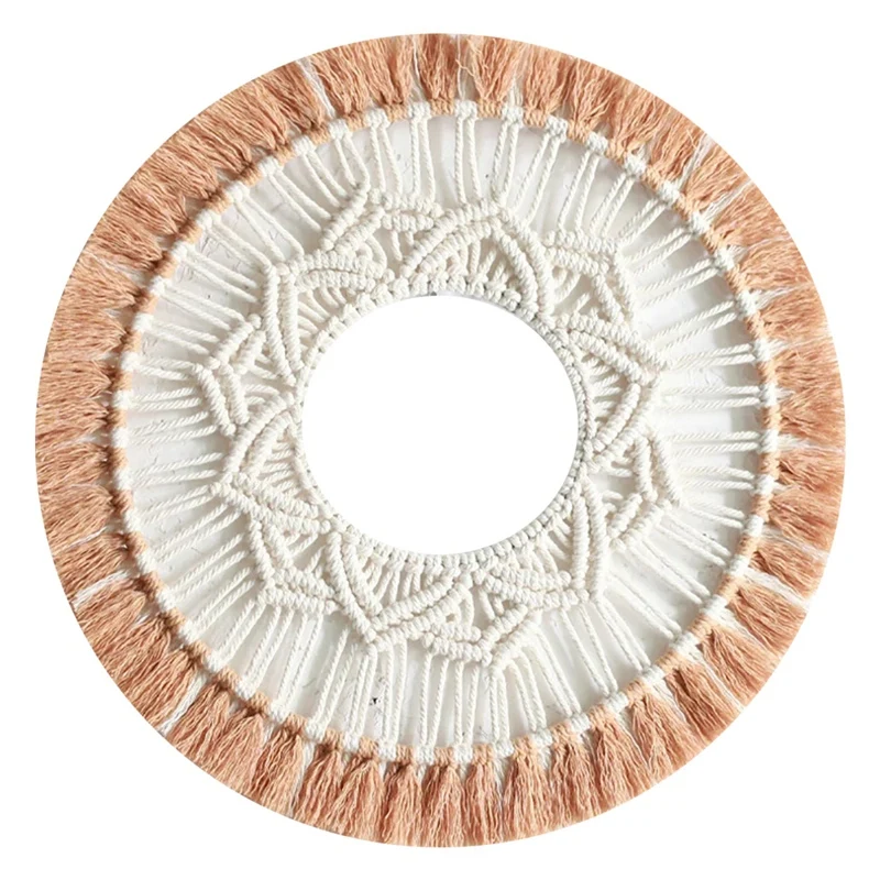 Boho Home Wall Decor Handmade Round Tapestry Bedroom Wall Hanging Pendants For Living Room Patchwork Macrame Pendant