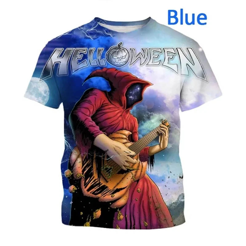 Heavy Metal Rock Band Helloween 3D Printed T-shirts Casual O Neck Short Sleeve Harajuku Unisex Sports Breathable New Clothing