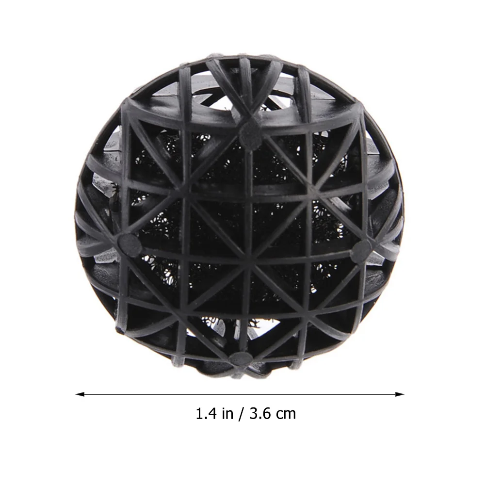 

100 Pcs Bio Balls for Fish Tank Aquarium Black Plastic Stable Water Quality Reduce Mortality Increase Oxygen Non