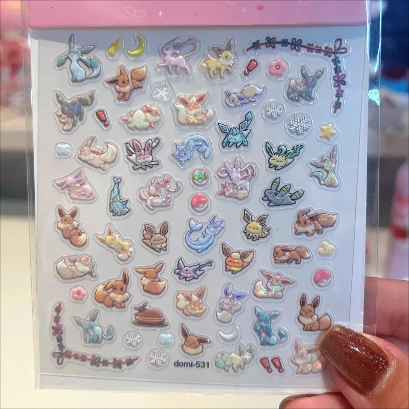 สติกเกอร์ติดเล็บอีวุลชั่น โปเกมอน อนิเมะ ของตกแต่งน่ารัก การ์ตูนสร้างสรรค์ สติกเกอร์สวยงาม แฟชั่นใหม่ สติกเกอร์ DIY สวยงาม