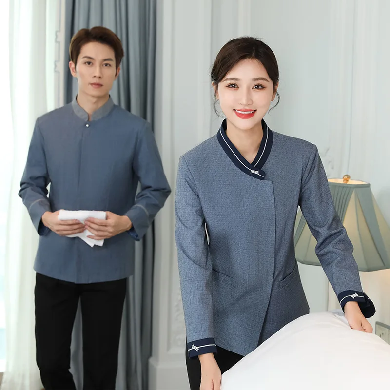 Hotel Guest Room PA Aunt Uniform Autumn and Winter Cleaner Work Clothes Property Housekeeping Hospital Cleaner Long Sleeve