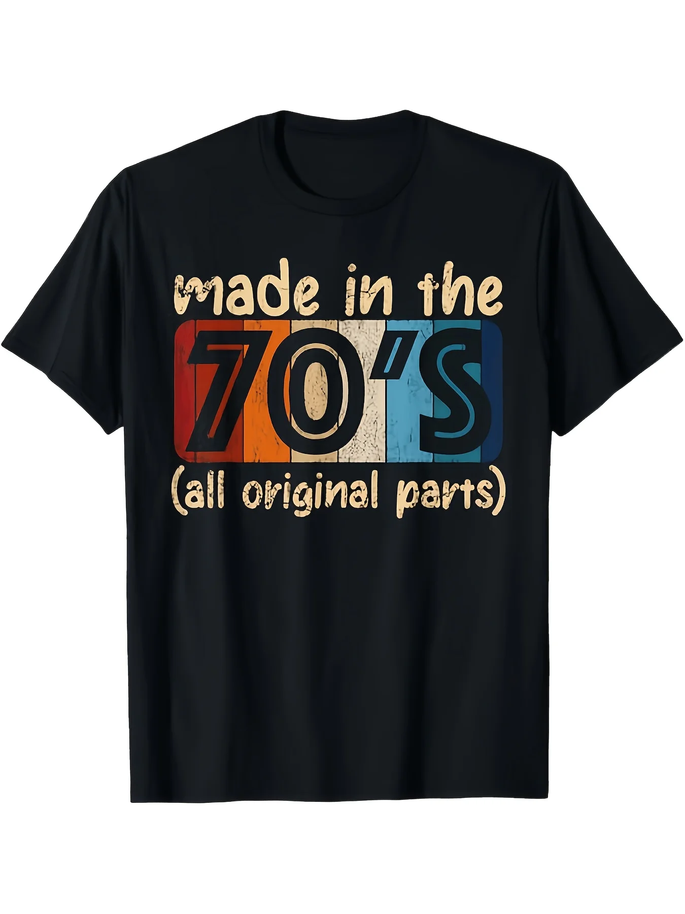 Unisex'S 70S Retro Vintage T-Shirt 70S Music Nostalgia Design with 70S Song Titles (Made in The 70S Slogan) Soft Short Sleeve Casual Tee Relaxed Fit 70S Themed Party Outfit (Machine Washable)