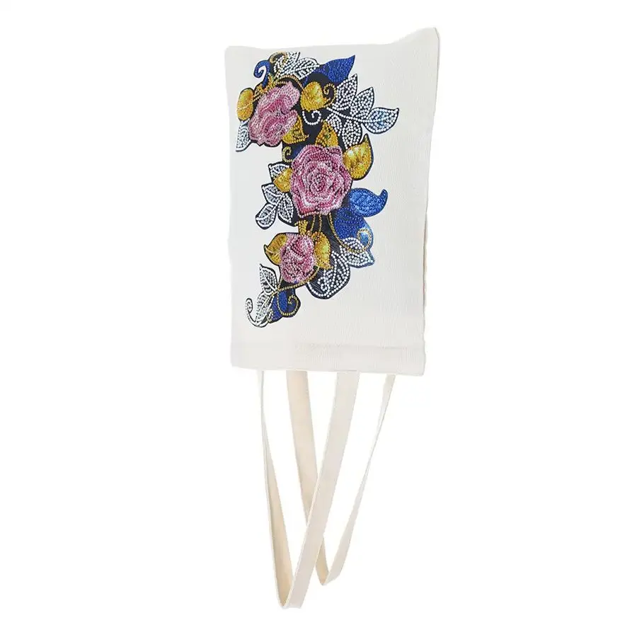 

5D Diamond Painting Tote Bag Handmade Appliqué Bouquet Shape Shopping Bag Hot Selling Crafty Storage for Beads And Accessories