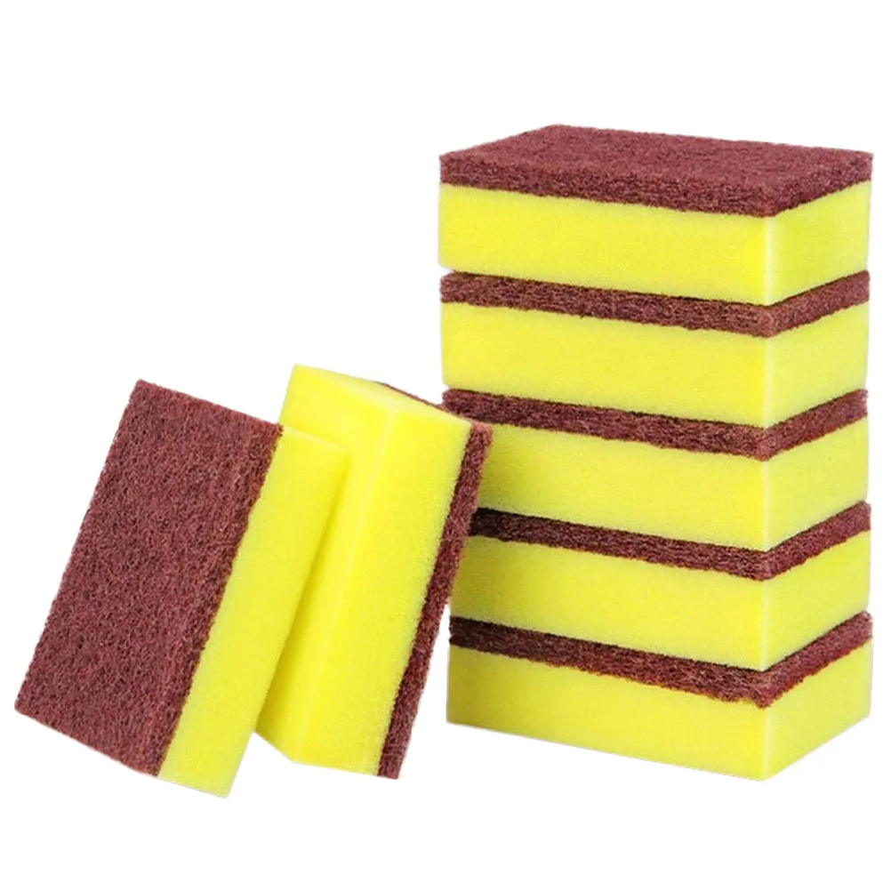 

10pcs Durable Kitchen Cleaning Sponge Pad for Dishwashing Strong Absorption Non Scratch Scouring Pad Home Daily Use