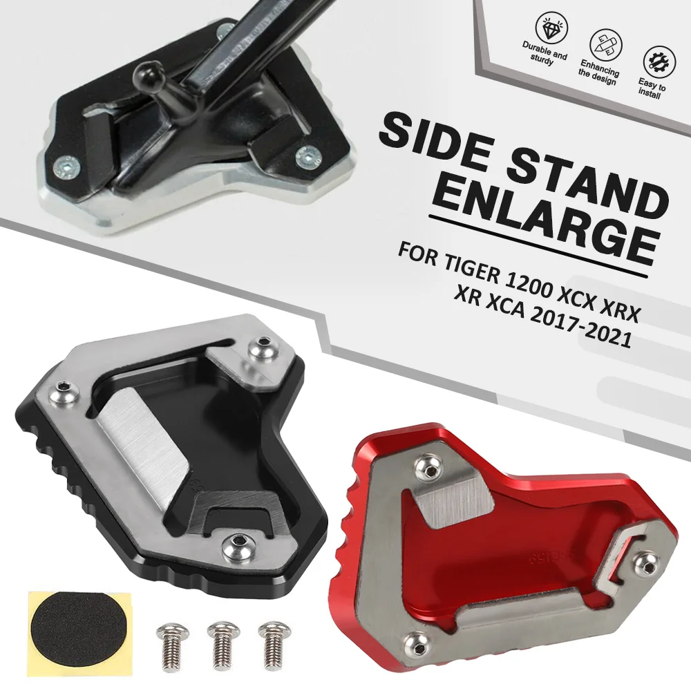 FOR Tiger 1200 XCX XRX XR XCA 2017-2021 Motorcycle Kickstand Extender Foot Side Extension Pad Support Plate Enlarged Base